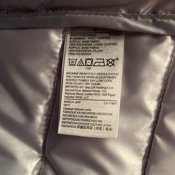 GAP Rose Gold metallic silver and rose gold puffer vest L - Picture 8 of 12